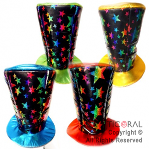 SOMBRERO GALERON METAL ESTRELLAS COLORES SURTIDOS x 1